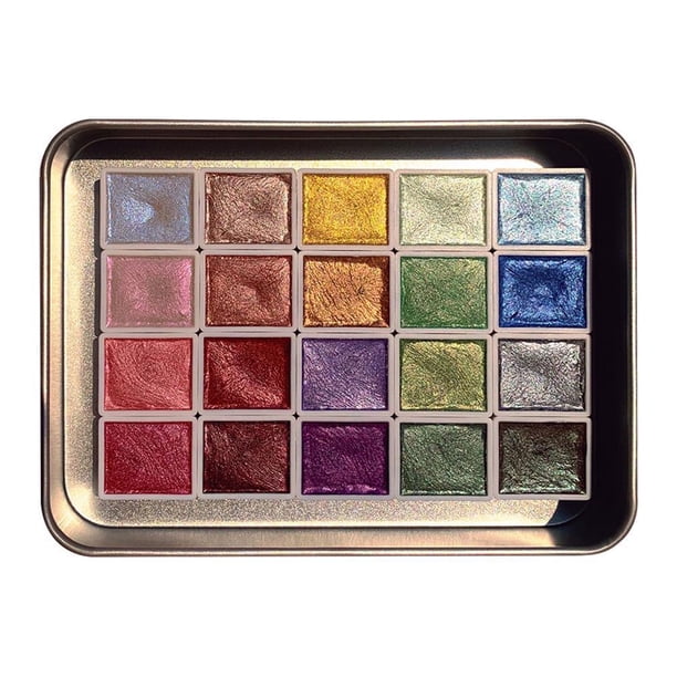 Wartleves Juego de pintura de acuarela cambiante, 20 colores de pigmento de acuarela perlado, nuevo