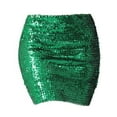 thumbnail image 4 of Faldas de mujer cortas con lentejuelas y lentejuelas para niña, falda elástica para cena, fiesta de graduación, cóctel, festival , VERDE, 4 of 7