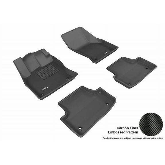 3D MAXpider 2015-2020 Fits Audi A3 S3 1st Row 2nd Row Kagu Carbon Fiber Embossed Pattern Black Floor Mat L1AD03301509