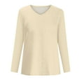 thumbnail image 6 of Tshirts Women Trendy Womens Long Sleeve V Neck Shirts Basic Tee Casual Top Fall Trendy Tunic Outfits Fitted T Shirts, 6 of 7