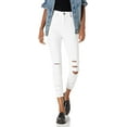 thumbnail image 1 of V.I.P. JEANS Women's Fray Skinny Distressed Ripped Juniors Plus, White-Hem Bottom, 1, 1 of 2