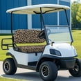 thumbnail image 3 of Binienty 2 PCS Golf Cart Seat Cover Leopard Print Golf Cart Front Seat Covers Blanket Towel Washable Fabric Universal for EZGO TXT RXV/Club Car DS Precedent 2-Person Seats Carts, 3 of 8