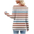 thumbnail image 5 of Fznquz Casual Tees for Women Striped Long Sleeve Loose Fit T Shirt Plus Size Spring Women's Clothing,XL, 5 of 7