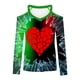 thumbnail image 4 of Día de San Valentín Moda Mujer Casual Manga larga Fuera del hombro Halter Cuello en V Corazón Estampado Top Blusa Pompotops  FGAJ13341, 4 of 5