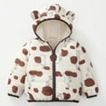 thumbnail image 2 of Staki Winter Coats Puffer Padded Jacket for Toddler Boys Kids Light Outwear Cute Bear Ears with Hoods Clothing Winter Coats for Toddler Boys 6M,12,18M,24M,2T,3T,4T,5T(Coffee,4-5 Years), 2 of 9