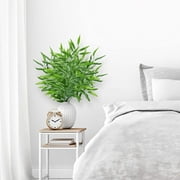Bamboo Tree Branches 23” Long Stems Artificial Plants Faux Greenery Green Silk Leaves DIY Privacy Decoration Home Decor, 6pcs Bundle