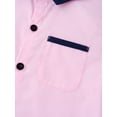thumbnail image 6 of Alvivi Boys Short Sleeve Button-Down Oxford Shirt Turndown Summer Tops Uniform Pink 13-14, 6 of 7