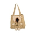thumbnail image 3 of Bolsa de hombro de lona para mascotas, bolso de mano con forma de oso de dibujos animados, portador de gato suave Yuyangstore Portador de gatos, 3 of 8