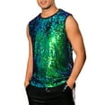 thumbnail image 4 of INSPIRE CHIC Tank Top for Men's Sleeveless Round Neck Glitter Disco Metallic Party Tank Top S Green, 4 of 4