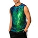 thumbnail image 4 of Camiseta sin mangas Inspire Chic para hombre, cuello redondo, con brillo disco metálico, talla 2XL, verde, 4 of 4