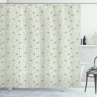 Ambesonne Dandelion Shower Curtain, Blowball Flower Motif, 69"Wx75"L, Apple Green Emerald