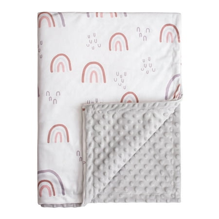 Gllquen Baby Blanket Premium Ultra Soft Minky with Double Layer Dotted Backing Receiving Blankets Unisex 30"x 40", Rainbow