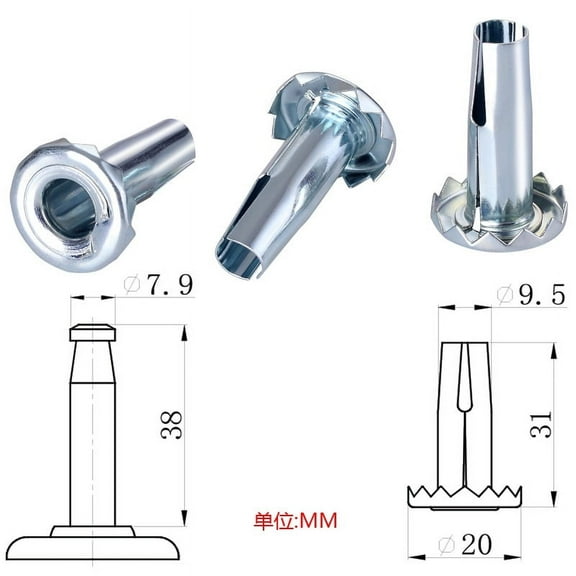 MRLESS 10-Pack Replacement Caster Sockets for Table and Chair Legs, Metal Insert Rod Wheels, Easy to Install on Wood Furniture