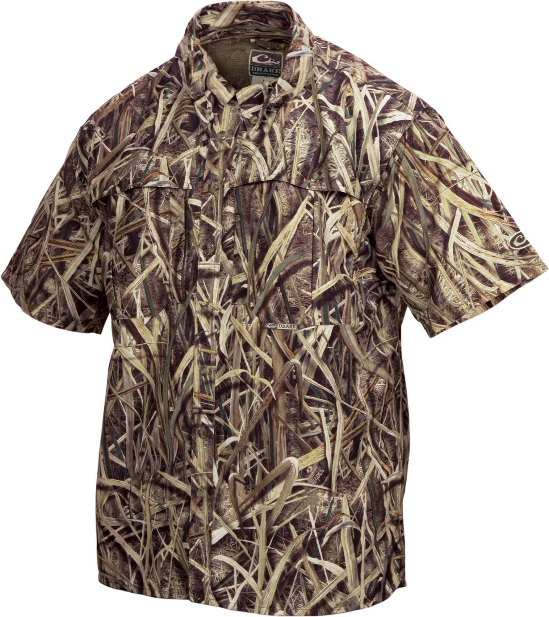 DRAKE WATERFOWL SHORT SLEEVE CAMO VENTED WINGSHOOTER'S SHIRT