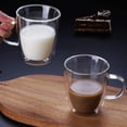 thumbnail image 3 of BOQO Glass Cups,Double Walled Insulated Drinking Glasses with Handle,Set Of 2 Mugs(400ml Water Glasses) 2 Count (Pack of 1), 3 of 7