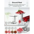 thumbnail image 3 of FOHERE Stainless Steel Meat Grinder Attachment for KitchenAid Stand Mixer, Grinding Plate, Grinding Blades, Sausage Stuffer Tubes, Large Food Tray, 3 of 8