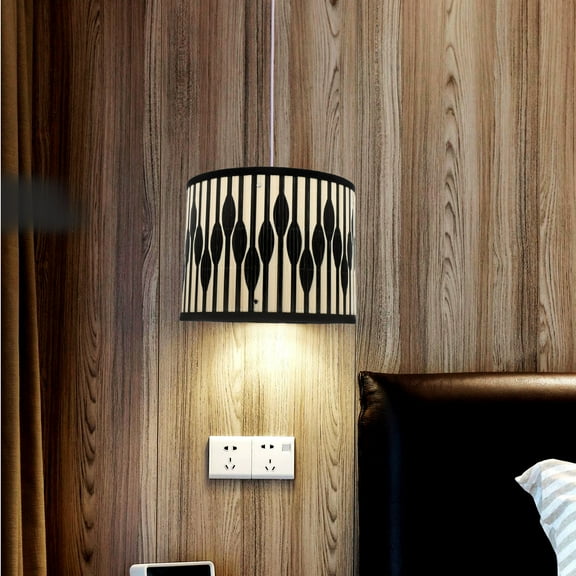 GOOHOCHY Geometric Lampshade Living Shades for Table Vintage Home Decor Lampshades Light Black