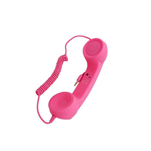 Sidaley Auricular de teléfono Auricular cómodo Receptor Cableado Vintage A prueba de radiación Receptores de teléfono universales Teléfonos móviles Videojuegos y accesorios Rosa roja