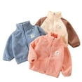 thumbnail image 4 of Esaierr Baby Kids Sherpa Fleece Jackets Coats for Boys Girls Long Sleeve Fuzzy Warm Coats Autumn Winter 1-10Y Thickened Top Cotton Jacket Outerwear, 4 of 8