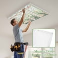 thumbnail image 4 of Butterfly Flowers Magnetic Fluorescent Light Covers for Ceiling Lights 2x4Ft, Vintage Stained Glass Green Spring Office Classroom Kitchen Drop Ceiling Light Covers Lighting Filters Shade Panel 1 Pack, 4 of 9