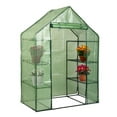 thumbnail image 2 of Portable Walk-in Greenhouse - 4 Tier 8 Shelves Plant Grow House - 56" x 29" x 77" Green Steel Frame - Indoor Outdoor Plant Protector for Flowers & Seedlings, 2 of 9