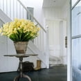 thumbnail image 5 of 10 Bundles Artificial Flowers Fake Daffodils Flowers UV Resistant No Fade Faux Greenery Faux Plastic Lotus for Wedding Garden Hanging Planter Indoor Porch Patio Office Home Decoration Yellow, 5 of 7
