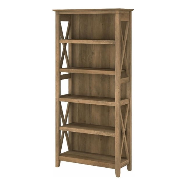 Pemberly Row Bibliothèque Haute à 5 Tablettes en Pin Récupéré - Bois d'Ingénierie