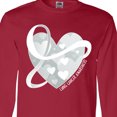 thumbnail image 4 of Inktastic Lung Cancer Awareness White Ribbon Around Heart Long Sleeve T-Shirt, 4 of 5