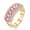Gold-Pink, variant on Uloveido Women's Rose Gold Plated Simulated Pink Tourmaline Wedding Band Oval Cut 7 Stone CZ Anniversary Rings J501 (Pink, Size 6)