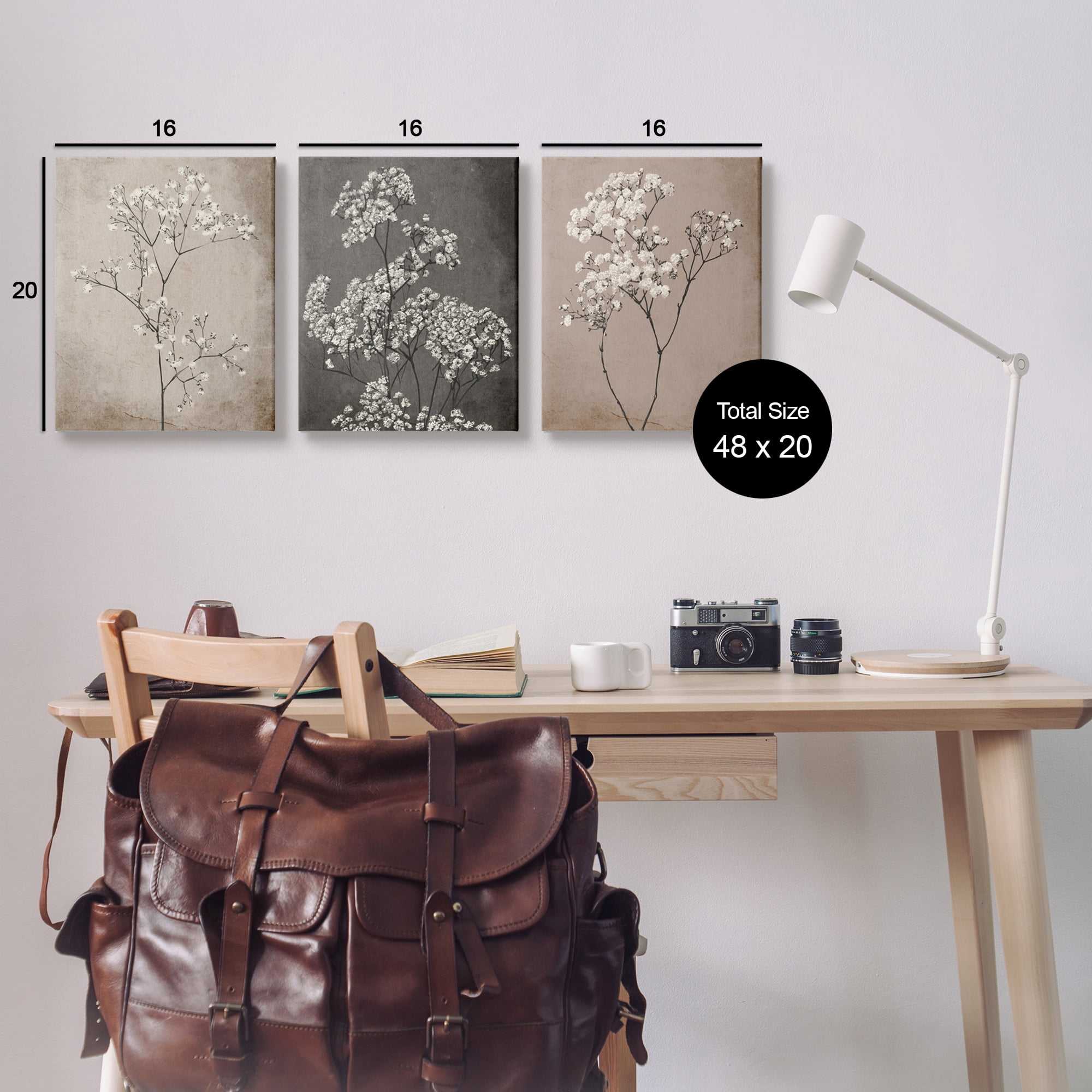 Stupell Industries Botanical Baby's Breath Herbs Botanical & Floral Painting Gallery Wrapped Canvas Print Wall Art, 16 x 20, Set of 3