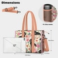 thumbnail image 5 of Teacher Tote Bag,Dachshund and Flower Teacher Utility Tote Bag,Large Work Tote Bags for Women with Multiple Pockets,Top Zipper Closure,13.8x10.6x6.7 Inch, 5 of 5