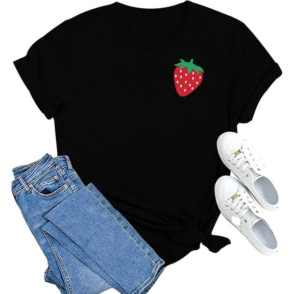 MAIHUN Strawberry Shirts Fruit Tshirts Strawberries Graphic Tee Garden Clothing Gardener Gift Tops