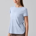 thumbnail image 3 of Lmnyox Short Sleeve Workout Shirts Womens Breathable Lightweight Crew Neck Open Back Yoga Tops Quick Dry Sport Tee, 3 of 8