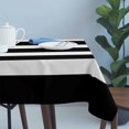 thumbnail image 4 of Black Striped Table Cloth Waterproof Tablecloths, Modern Simple Monochrome Geometric White Tablecloth Dining Table Cover for Kitchen Party Tabletop Outdoor, Rectangle Tablecloth 54x108 Inch, 4 of 9
