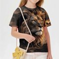 thumbnail image 3 of Xdegoge Tween Kids 3D Lion Graphic T-Shirts Boys Girls Cool Animal Print Short Sleeve Tees Crewneck Novelty Summer Casual Tops Pullover, Size 9-10, 3 of 8