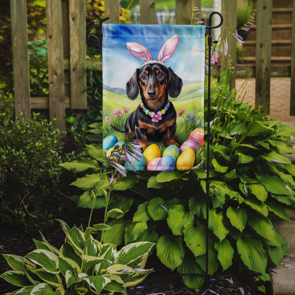 Dachshund Easter Egg Hunt Garden Flag 11.25 in x 15.5 in