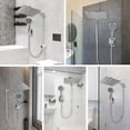 thumbnail image 6 of Harigal 10 Inch Coverage High Pressure Rain Shower Head Combo,  Wide Rainfall & 5 Spray Handheld Shower with Adjustable Extension Arm, Dual Anti-Clog Nozzles for Ultimate Shower Experience, Silver, 6 of 10