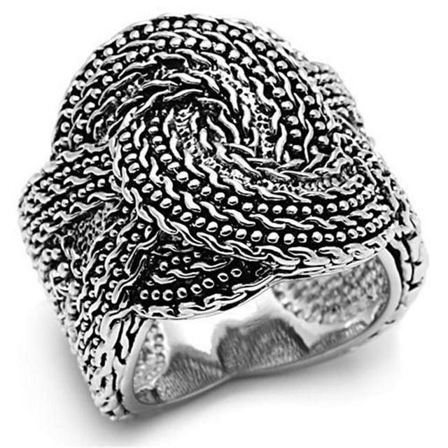 Alamode 3W248-6 Bague pour Femme en Laiton Rhodié Sans Pierre dans Sans Pierre - Taille 6