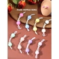 thumbnail image 2 of DJCIW 4 Pairs Handmade Fake Nipple Rings,Adjustable Nipple Nooses with 8mm Silicone Multicolor Beads and Barbells,Non-Piercing Faux Nipple Piercing Comfortable Everyday Wear Cute Body Jewelry, 2 of 5