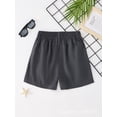 thumbnail image 4 of Bovxnpu Boys Casual Athletic Shorts Kids Solid Elastic Ice Silk Elastic Waist Summer Sports Shorts, 4 of 7