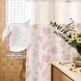 thumbnail image 4 of No Hook Shower Curtain, Pink Rustic Coastal Shower Curtains for Bathroom with See Through Top Window, Nautical Seaside Starfish Coral Shell Waterproof & Washable Bath Curtain Stand Up Stall 36"x72", 4 of 9