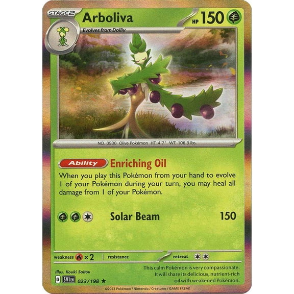 Pokemon Scarlet & Violet Base Set Holo Rare Arboliva #23