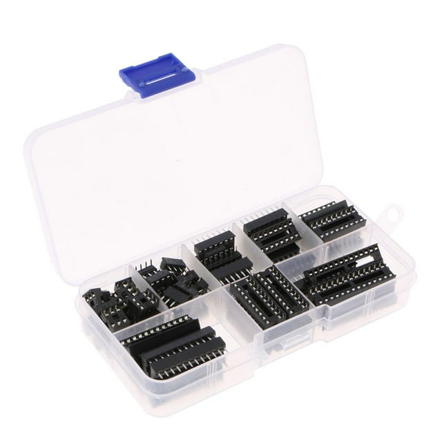 de conector adaptador de IC DIL DIP de 66 piezas (6/8/14/16/18/20/24/28 pines) Cola Kit de surtido de zócalos de CI