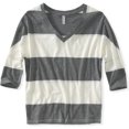 thumbnail image 1 of Aeropostale - Playera gráfica a rayas para mujer, gris, pequeña Aeropostale Camiseta gráfica, 1 of 1