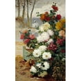 thumbnail image 3 of Chuchois, Eugene Henri 13x18 Black Modern Framed Museum Art Print Titled - Chrysanthemums In a Walled Garden, 3 of 5