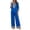 Blue, variant on Guluxicc 2 Piece Women's Matching Sets V Neck 3/4 Sleeve Top Keyhole Neck Embroidered Trim Wide Leg Pants Casual Outfits for Casual Wear