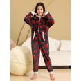 thumbnail image 1 of Pijamas navideños para niñas y niños, ropa de dormir de franela suave y cálida, pijama con capucha, Onesies con estampado gris, Invierno, 1 of 4