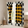 thumbnail image 3 of Manfei Female Men Minimalist Plaid Grid Black Out Curtains,Vintage Aesthetic Curtains Pack of 2 (42x63 Each),Mid Century Geometric Bedroom Curtains,Microfiber Bedroom Decor, 3 of 6