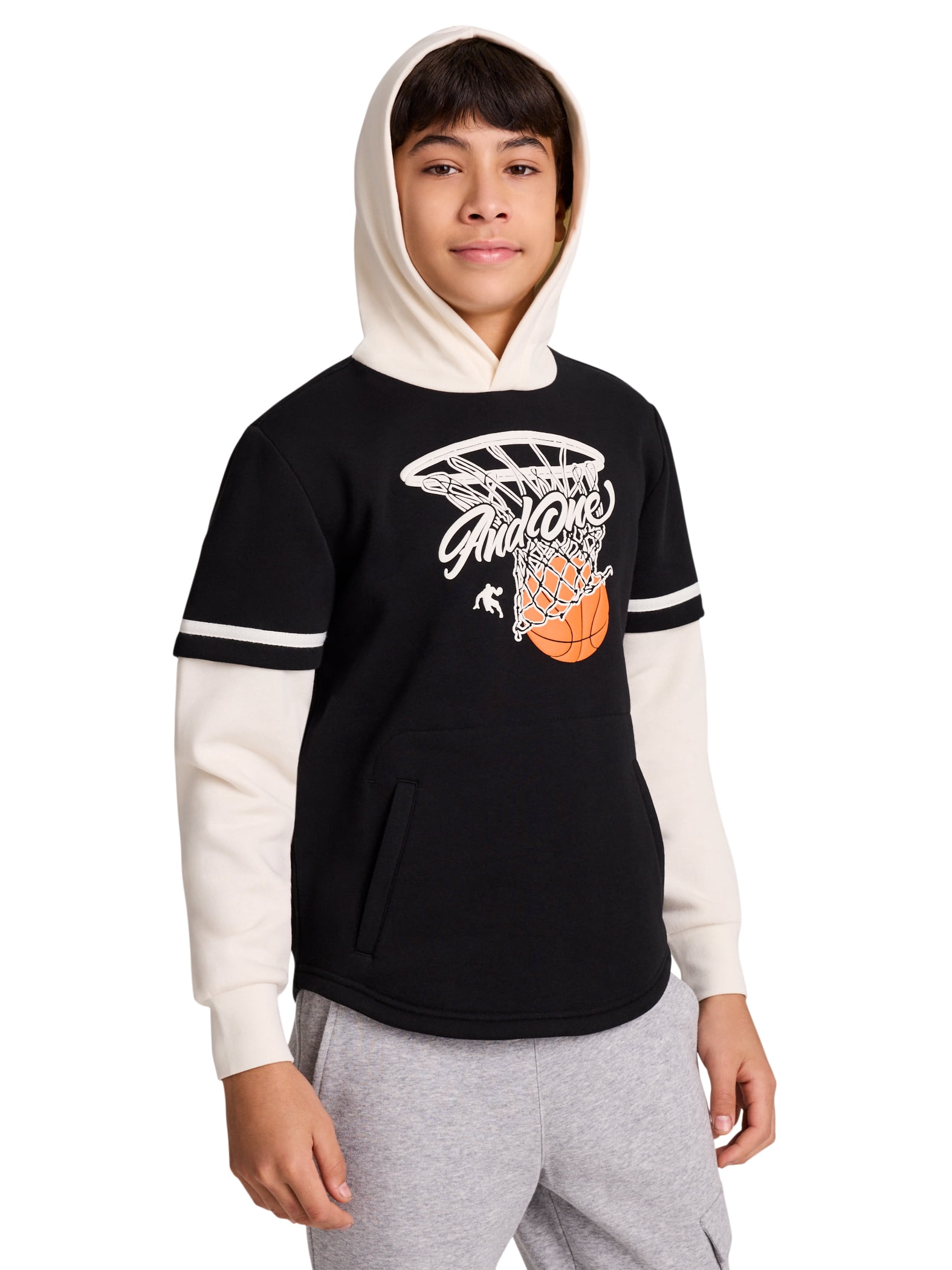 AND1 Boy's Clean Break Fleece Hoodie, Sizes 4-18