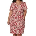 thumbnail image 3 of Vestido vintage ajustado con estampado floral (rojo), con bolsillos, estilo coreano, de lujo., 3 of 7